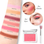 Cherry Blush Powder Blush for Cheeks with Brush, Matte Blush Palette Blush Powder Face Blusher, Natural Blendable Formula Silky Lightweight Makeup Blush Rubores de Maquillaje, 015#