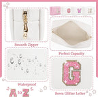 Initial letter patch makeup bag,