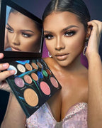 MUBA COSMETICS Andrés Felipe All in One Makeup Palette - Face Makeup Set with 12-Color Matte & Shimmer Eyeshadow Palette with Face Highlighter, Makeup Blush, Contour Powder