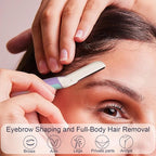 Face Razors for Women, Reusable Handle with 19 Microblades, Dermaplane Razor for Women Face, Eyebrow & Facial Razors, Peach Fuzz Remover, Gentle Exfoliating, for Sensitive Skin (Wisteria)