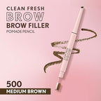 Covergirl Clean Fresh Brow Filler Pomade, 500 Medium Brown, Eyebrow Pencil, Ultra-Precise Tip, Creamy Formula, Highly Pigmented, Soft Matte Finish, Vegan Formula, 0.007oz