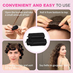 36 Pieces Foam Sponge Hair Rollers - Soft Hair Styling Curlers for Hair Curls (Black, Flexi Rod, 2.8x0.98inch)