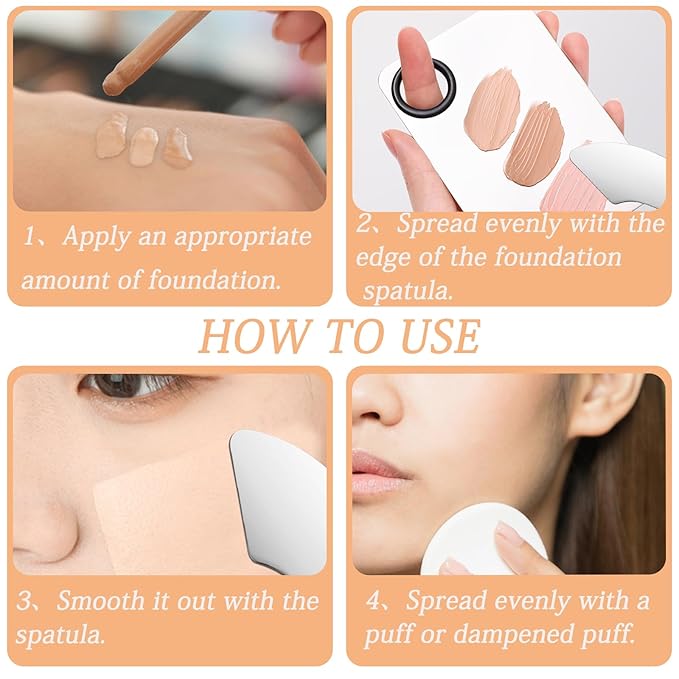 3 Pcs Makeup Foundation Spatula Spoon Tool Set,