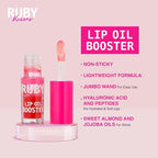 Ruby Kisses Lip Oil Booster, Hydrating Lip Gloss with Nourishing Natural Oil Blend, Jumbo Wand for Easy Application, Non-Sticky Formula