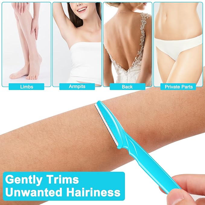 NICEMOVIC 66 Pcs Dermaplane Razor for Women Face, Eyebrow Razors and Face Razors for Women and Men, Multipurpose Facial and Eyebrow Hair Trimmer and Shaver with Precision Cover (3 Colors)