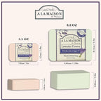 A LA MAISON Lavender Flower Bar Soap - Triple French Milled Natural Moisturizing Hand Soap Bar (3 Bars of Soap, 8.8 oz)