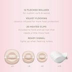 INFINITIPRO BY CONAIR Ceramic Flocked - Hot Rollers for Long, Medium, and All Hair - Hair Curler - Hair Roller Clips Included - 1 1/4-inch, 1-inch, and 3/4-inch Rollers