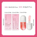 Lip Plumper Gloss High-Shine Liquid Lip Plumping Color, Long-Lasting Plumper Pout, Moisturizing, Non-Sticky With Natural Ginger Extract Portable 6 Colors(04#Cherry)