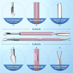 2PCS Metal Lilac Cuticle Pusher