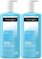 Neutrogena Hydro Boost Body Moisturizing Gel Cream with Hyaluronic Acid, Non-Greasy & Fast Absorbing, Lightweight Hydrating Body Lotion for Normal to Dry Skin, Fragrance-Free, 16 oz (Pack of 2)