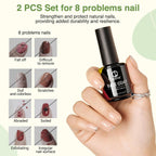 MEFA 2 Pcs 15ml Gel Top Coat and Base Coat Set, No Wipe Gel Nail Polish Base and Top Coat, Long Lasting Glossy Shine Effect Soak Off LED Nail Lamp Top Base Coat Nail Art DIY Manicure Holiday Gifts