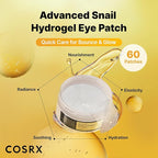 COSRX Advanced Snail Hydrogel Eye Patch (60pc), Gel Serum Mask, Puffy Undereye Treament, Fine Lines, Refresh, Hydrate| Paraben free, Korean Skin Care
