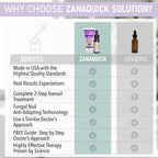 ZanaQuick 2 Step Toenail Fungus Treatment. Extra Strength Damaged Nail Solution & Renewal Drops and Damaged Nail Disruptor – Repair Strategy Kit for Discolored Brittle Nails