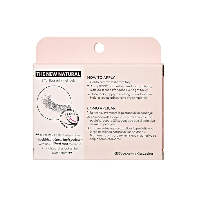 KISS The New Natural Effortless Minimal Look False Eyelashes 12mm, Half Strip Lash Single Pack, NNH01, 1 Pair