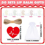 50 Sets Nurse Lip Balm Gifts Bulk Moisturizing Nurse Lip Balm with 50 Organza Drawstring Gift Bags 50 Tags Nurse Day Nurse Week Nurse Student Graduate Appreciate Gifts Bulk(Nurse)