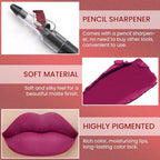 Rose Red Crayon Matte Lipstick Lip Liner Pencil, Moisture Smooth Lipstick Pencil, With pencil sharpener Sharpenable Lip Pencil, Ultimate Lip Crayon for Women Smudgeproof Waterproof 08#