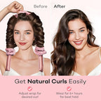 Umisleep 22 Momme 100% Mulberry Silk Heatless Hair Curler Set — Frizz-Free Hair Rollers for Women Long Hair, Overnight Heatless Curls, Upgraded Soft Flat Design with Clips & Scrunchies, Pink