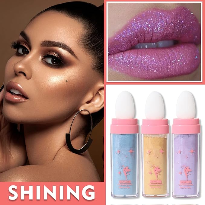3PCS Polvo De Hadas Highlighter Glitter Stick Body