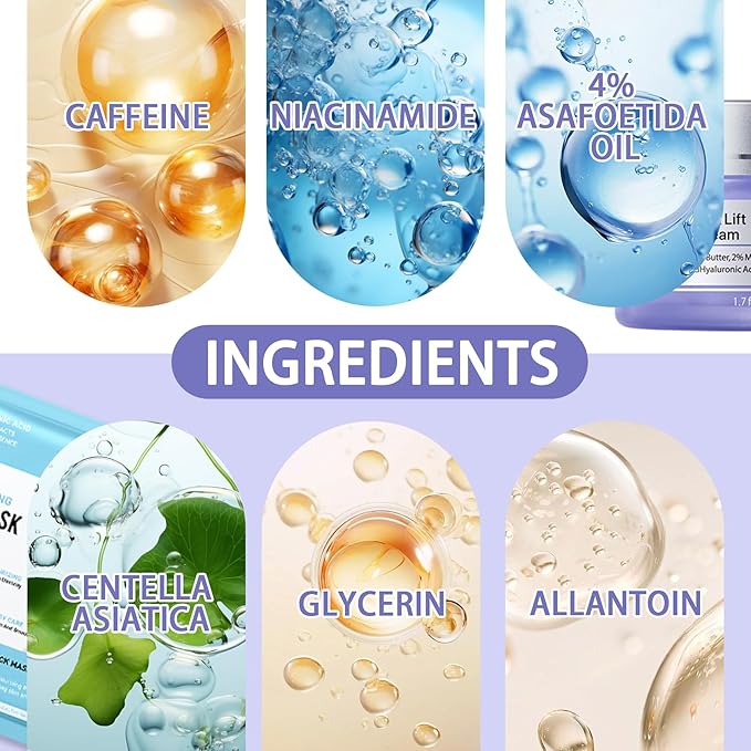 2PCS Neck Firming Cream and Neck Mask Set,Non-greasy Tighten Lift Firming Face Cream Skincare Moisturizer, 3 Pieces Deep Moisturizing Masks for Tightening, All Skin Type, 5 Pack