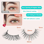 False Eyelashes Natural Look Wispy Lashes 10mm Short Lash C Curl 0.1MM Thin Band Lashes Pack Siligli Fake Eyelash 7 Pair