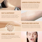 AirBrush Foundation Spray, Silky Mist Foundation Spray Makeup #A01 Ivory