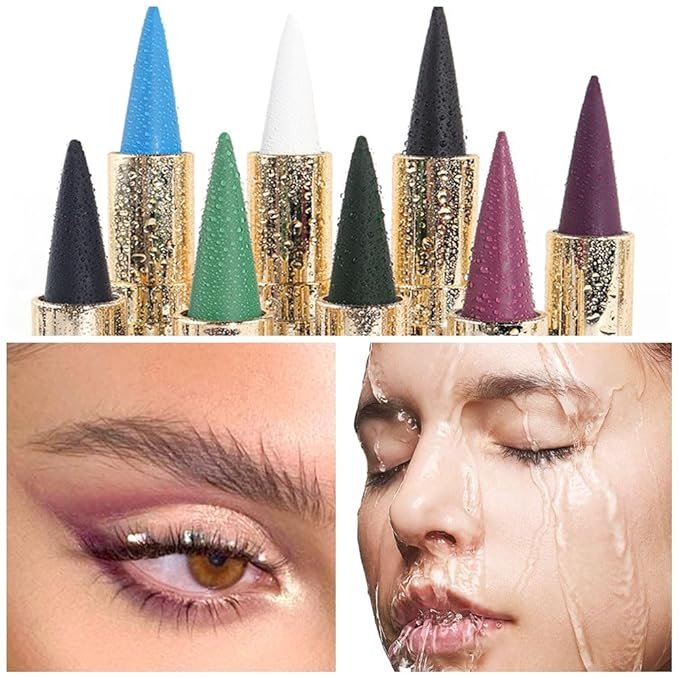 Kaely Light Purple Gel Eyeliner Pencil,Waterproof Smudge Proof Eye Liner Pen,Cat Eye Goth Halloween Makeup,Eye Black Face Paint Lipstick Crayon,Color Colorful Eyeliner Eyeshadow Stick,10