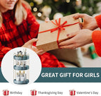 360° Rotating Makeup Organizer, Bathroom Organizers and Storage Holder Rack, Large Capacity Vanity Shelf Countertop, Fits Cosmetics, Perfume, Skin Care(Blue, 3 Tiers)