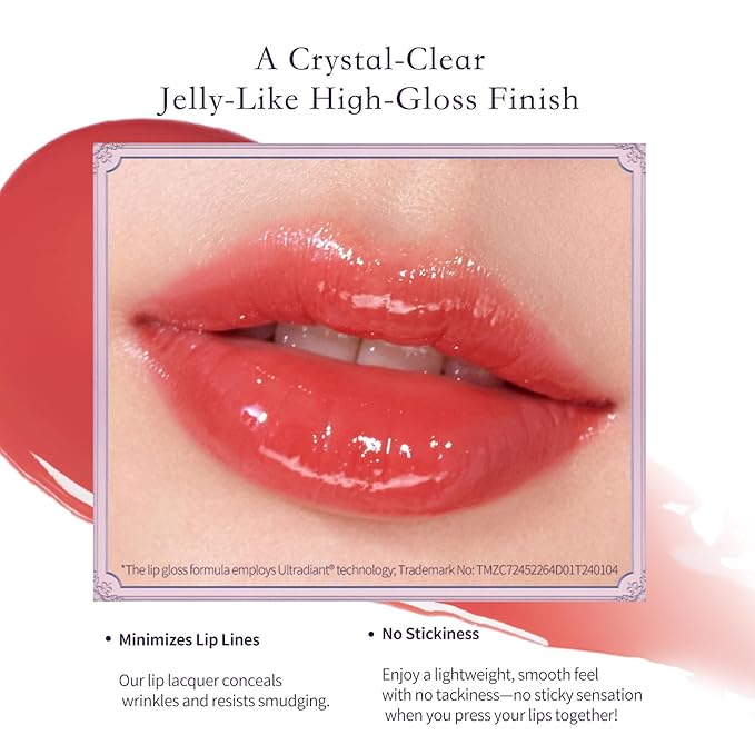 Flower Knows Midsummer Fairytales Lip Gloss-Glowy Moisturizing Coating Lip Lacquer-Hydrating Tinted Lip Oil for Girls&Women-Vegan & Cruelty Free-0.17Fl Oz(G05 Freesia)