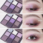 9 Colors Purple Silver White Tan Grape Matte Shimmer Eyeshadow Palette for Eye Makeup,High Pigmented Brown Eye Shadow Primers Powder Palet de sombras de ojos