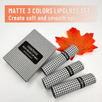 VERONNI 3 Colors Matte Lip Mud,Velvet Lip Gloss Set Multi-Purpose Matte Lipstick, Long Lasting Non-Sticky Gloss Smooth Pack Of 3 Lip Gloss Blush Makeup Set For Lips And Face (Set B)