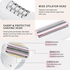 5 in 1 Electric Shaver for Women,Epilators Hair Removal for Women's Body, Electric Razor for Women Legs Public Area Bikini Trimmer, Face Scrubber, Facial Cleaning Brush Dry Wet Gift Set (Pink)