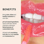 Winky Lux Fruity Gloss pH Lip Stain, Non Sticky Lip Gloss, Tinted Lip Oil, Lip Lacquer, Yummy Fruit Lipgloss, Jojoba Oil for Hydration & Shine, Grapefruit