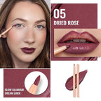 Oulac Pink Retractable Lipliner Pencil 2in1 Waterproof Makeup Crayon for Lip Liner and Eye Liner, Smooth and Creamy, Long Lasting Matte Finish, Vegan Beauty, 05 Dried Rose