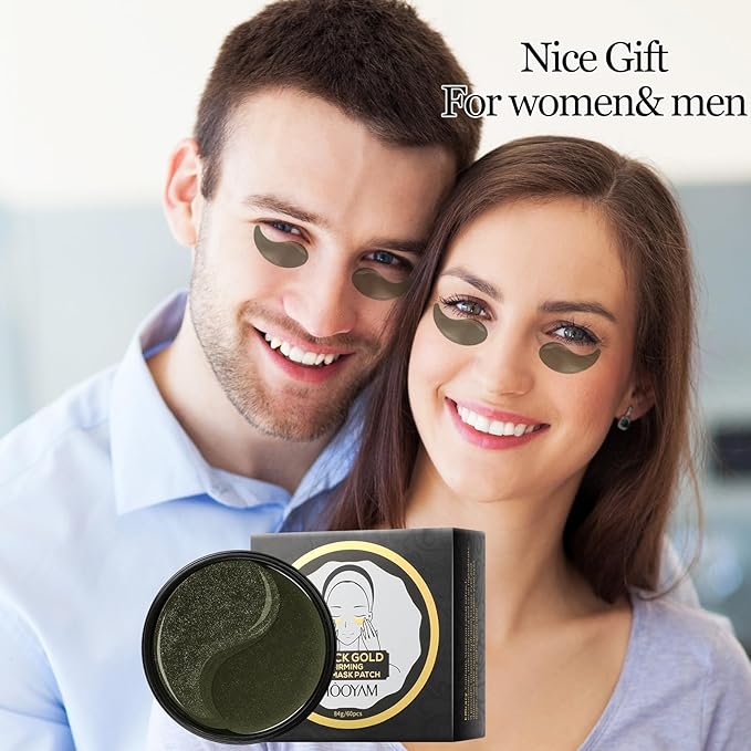 Under Eye Mask Moisturizing Eye Mask Patches,60PCS Eye Treatment Mask Cooling Under Eye Pads for Brightening Repairing and Refreshing Your Skin Under Eye Mask, Beauty Skin Care Gift (black)