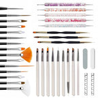 36Pcs Nail Art Brush Set, Acrylic Nail Brushes, Dotting Tools, Liner & Dust Brush, Drawing Pens For Gel Polish, sponge Polishing Rubs, Professional Nail Art Tools For Beginners & Salon Home Use