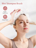 HEETA Scalp Massager Shampoo Brush with Silicone Bristles for Dandruff Removal Scalp Care & Hair Growth, Scalp Scrubber for All Hair Types, Head Massager Stress Relax, Upgraded Large Design,Pink