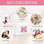 Initial letter patch makeup bag,