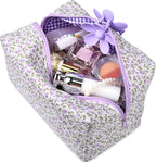 Soidram floral makeup bag quilted