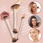 Makeup Brushes, Dual End Makeup Brush Set 7 Pcs, Foundation Contour Powder Concealer Eye Shadows Blush Make Up Brushes, Travel Gift Set, Cruelty-Free