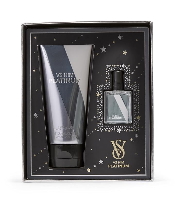 Victoria's Secret Platinum Mini Fragrance Duo Gift Set, Cologne & Travel Lotion