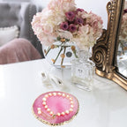 ZOOFOX 6 Pieces Resin Nail Art Palette, Nail Art Painting Mixed Color Palette with Gold Edge, Nail Gel Color Makeup Display Board