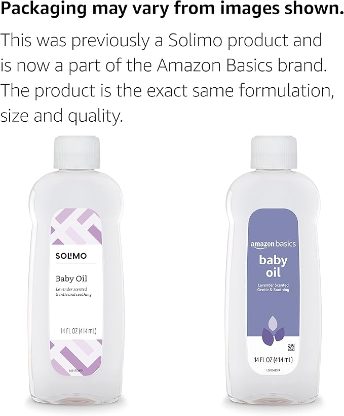 Amazon Basics Baby Oil, Lavender Scented, 14 Fluid Ounce, 1-Pack (Previously Solimo)