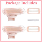 Razor Replacement Heads Compatible with Flawless Nu Razor,Body Replacement Heads for Finishing Touch Flawless Razor for Women,Hair Remover Replacement Head with Covers,Rose Gold Pack of 2.