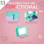 Caboodles Pretty in Petite Makeup Box, Hard Plastic Organizer Box, 2 Swivel Trays, Fashion Mirror, Secure Latch for Safe Travel