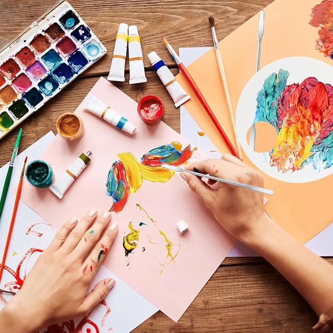 3 Pack Nail Art Palette with 3 Pcs Spatula Makeup Tray Foundation Mixing Palette Professional Cosmetic Stiring Tools for Women and Girls Liquid Foundation Lipstick Concealer