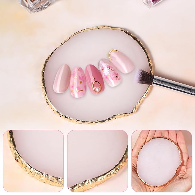 2pcs Resin Nail Art Palette Nail Painting Mixed