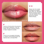 Lip Plumper Gloss High-Shine Liquid Lip Plumping Color, Long-Lasting Plumper Pout, Moisturizing, Non-Sticky With Natural Ginger Extract Portable 6 Colors(04#Cherry)