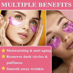 30 Pairs Under Eye Mask,Moisturising Under Eye Patches for Women,Crystal Collagen Eye Gel Pads for Reducing Fine Lines,Puffy Eyes and Dark Circles Under Eye Bags Treatments(Pink)