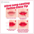 FORENCOS Tattoo Glass Lip Gloss Tint, Korean Glossy Tint/Stain, High Pigmentation, Glasting Shine, Long Lasting, Moisturizing, Lightweight, Non-Sticky Formula (05 ROMAN)