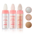 3PCS Polvo De Hadas Highlighter Glitter Stick Body Glitter Shimmer Face Brightening Highlighter Contour Powder Makeup Stick Face Fairy Glitter Highlighter Makeup-White,Pink,Golden brown